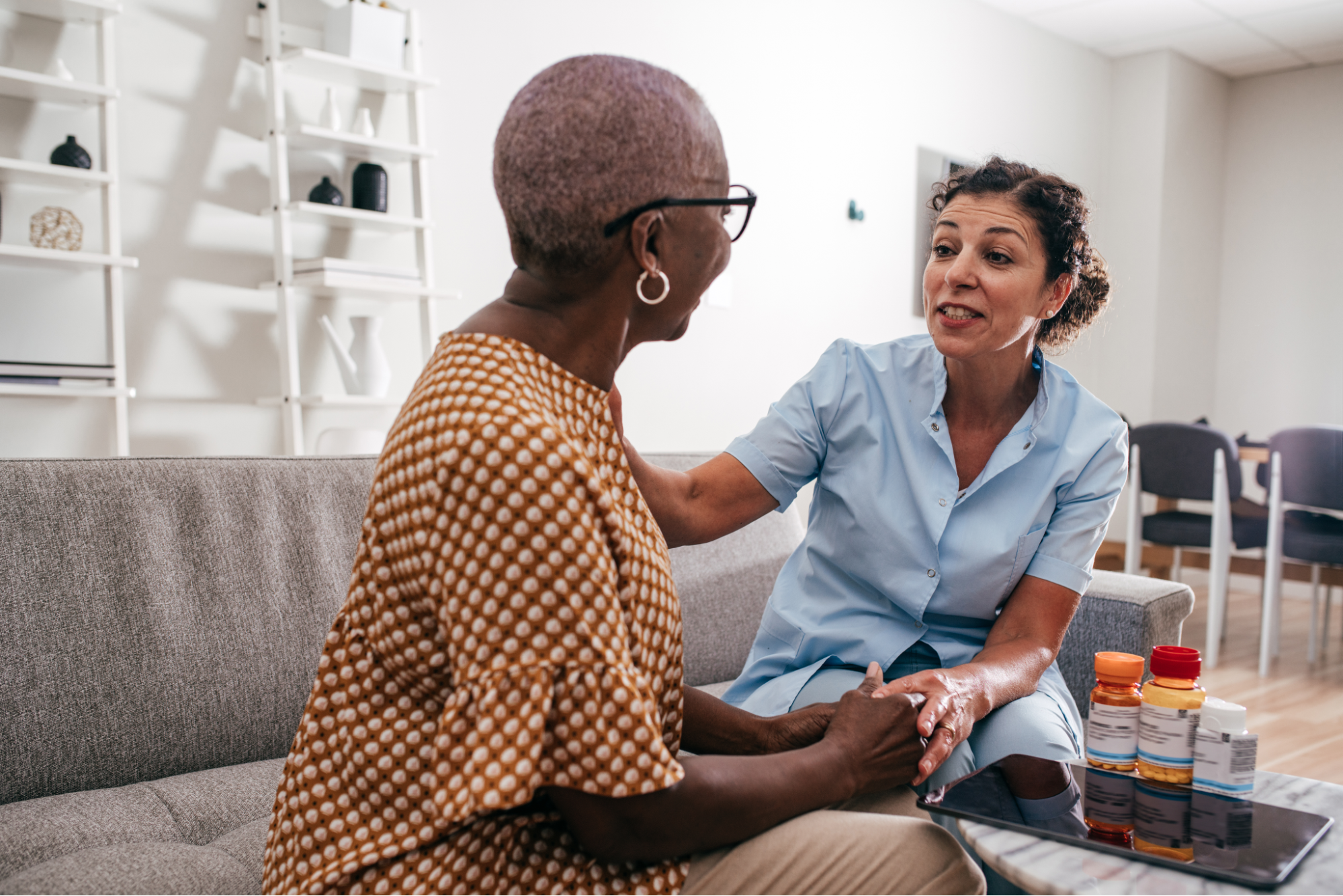 Professional caregiver providing emergency respite care